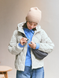 Вязаная шапка из пряжи Soufflé UNIQLO 1159856017 (Бежевый One size)