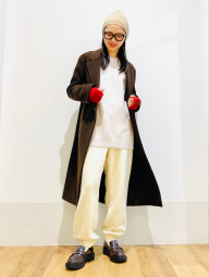 Вязаная шапка из пряжи Soufflé UNIQLO 1159856017 (Бежевый One size)