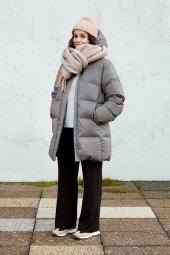 Вязаная шапка из пряжи Soufflé UNIQLO 1159856017 (Бежевый One size)