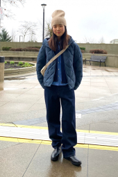 Вязаная шапка из пряжи Soufflé UNIQLO 1159856017 (Бежевый One size)