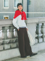 В'язана шапка UNIQLO 1159856514 (Сірий One size)