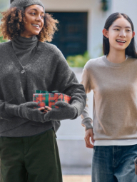 В'язана шапка UNIQLO 1159856514 (Сірий One size)