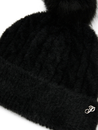 Жіноча шапка Victoria's Secret Pink з хутряним помпоном 1159857108 (Чорний One size)