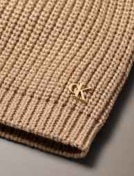 Женская вязаная шапка Calvin Klein с блеском 1159859382 (Коричневый One size)