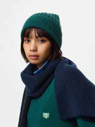 Вязаная шапка UNIQLO KAWS HEATTECH 1159859389 (Зеленый One size)