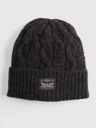 Вязаная шапка бини Levi's с логотипом 1159859649 (Серый One size)