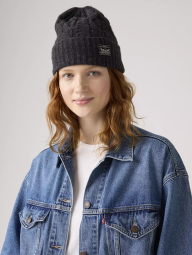 Вязаная шапка бини Levi's с логотипом 1159859649 (Серый One size)
