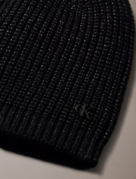 Женская вязаная шапка Calvin Klein с блеском 1159859905 (Черный One size)