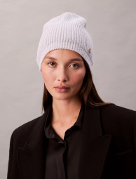 Женская вязаная шапка Calvin Klein с блеском 1159859906 (Сиреневый One size)