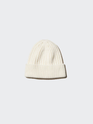 Вязаная шапка UNIQLO HEATTECH 1159863623 (Молочный One size)
