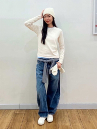 Вязаная шапка UNIQLO HEATTECH 1159863623 (Молочный One size)