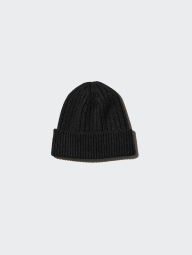 Вязаная шапка UNIQLO HEATTECH 1159864405 (Черный One size)
