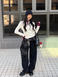 Вязаная шапка UNIQLO HEATTECH 1159864405 (Черный One size)