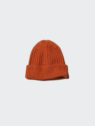 Вязаная шапка UNIQLO HEATTECH 1159865275 (Оранжевый One size)