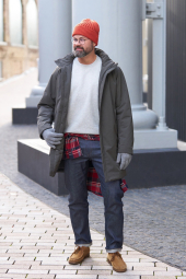 Вязаная шапка UNIQLO HEATTECH 1159865275 (Оранжевый One size)