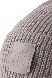 В'язана шапка HUGO by Hugo Boss з логотипом 1160485185 (Сірий One size)