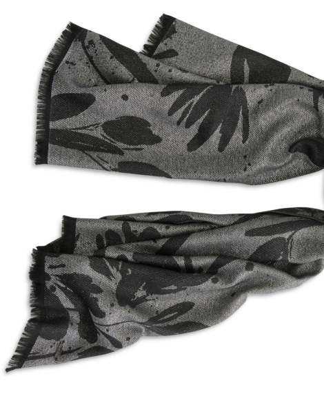 Стильный шарф Calvin Klein с бахромой 1159852847 (Черный One size)