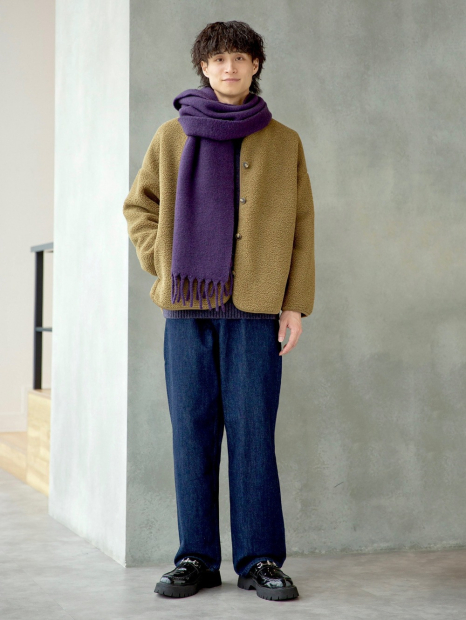 Теплий шарф Uniqlo Soufflé 1159856509 (Фіолетовий One size)