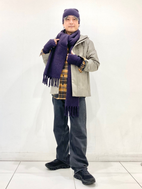 Теплий шарф Uniqlo Soufflé 1159856509 (Фіолетовий One size)