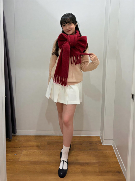 Теплый шарф Uniqlo Souffle 1159857637 (Красный One size)