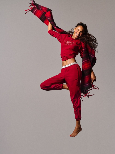 Теплый женский шарф Victoria's Secret 1159857749 (Красный One size)