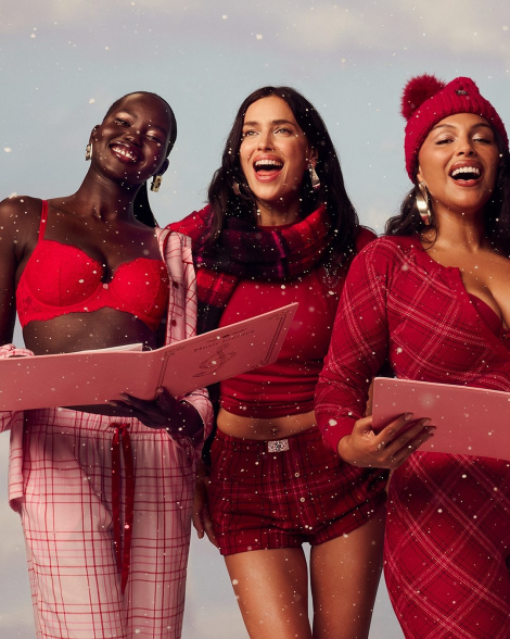 Теплый женский шарф Victoria's Secret 1159857749 (Красный One size)