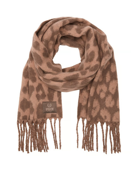 Теплий жіночий шарф Victoria's Secret Pink із принтом 1159858717 (Леопардовий One size)