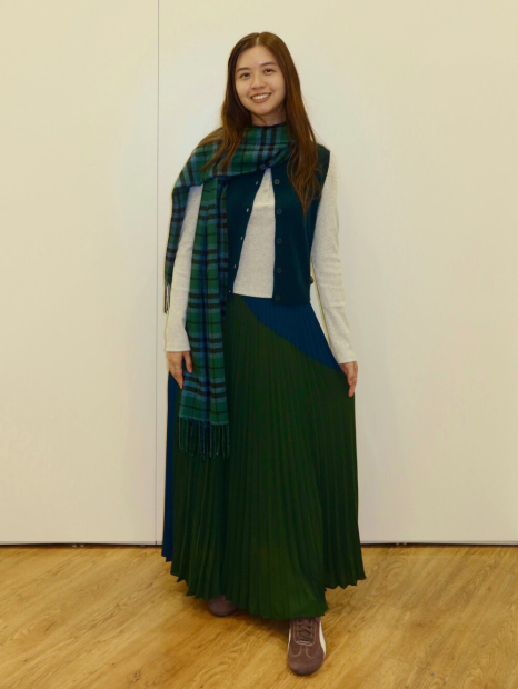 Шарф HEATTECH Uniqlo з принтом у клітку 1159859496 (Зелений One size)