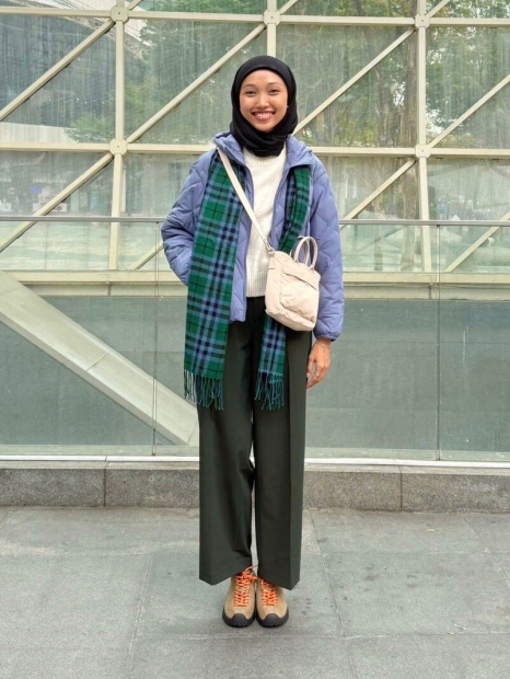 Шарф HEATTECH Uniqlo з принтом у клітку 1159859496 (Зелений One size)