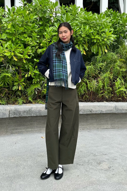 Шарф HEATTECH Uniqlo з принтом у клітку 1159859496 (Зелений One size)