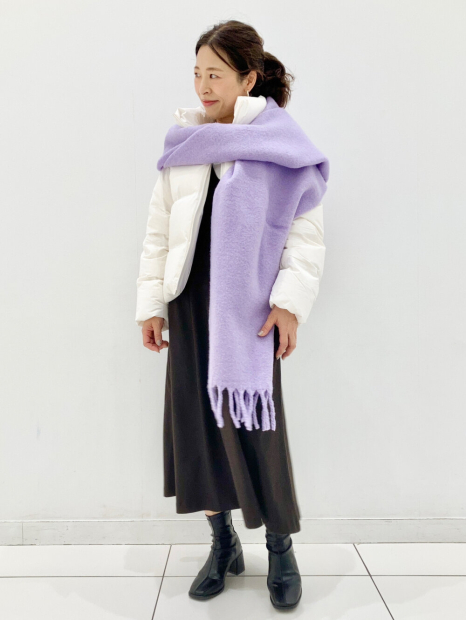 Теплый шарф Uniqlo Soufflé 1159859774 (Сиреневый One size)