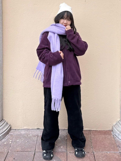 Теплый шарф Uniqlo Soufflé 1159859774 (Сиреневый One size)