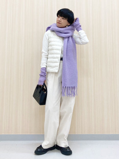 Теплый шарф Uniqlo Soufflé 1159859774 (Сиреневый One size)