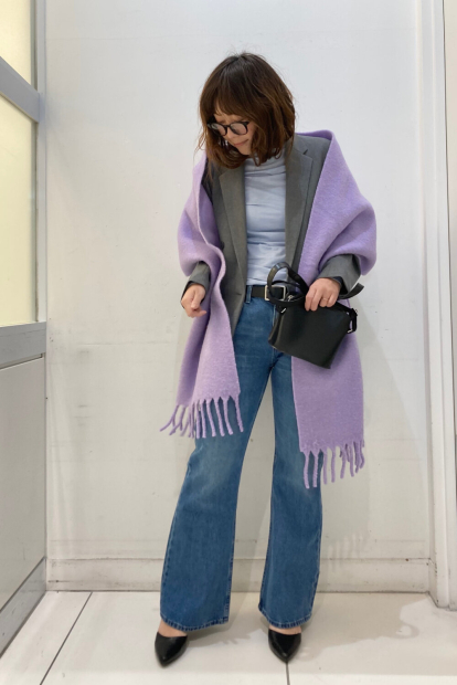 Теплый шарф Uniqlo Soufflé 1159859774 (Сиреневый One size)