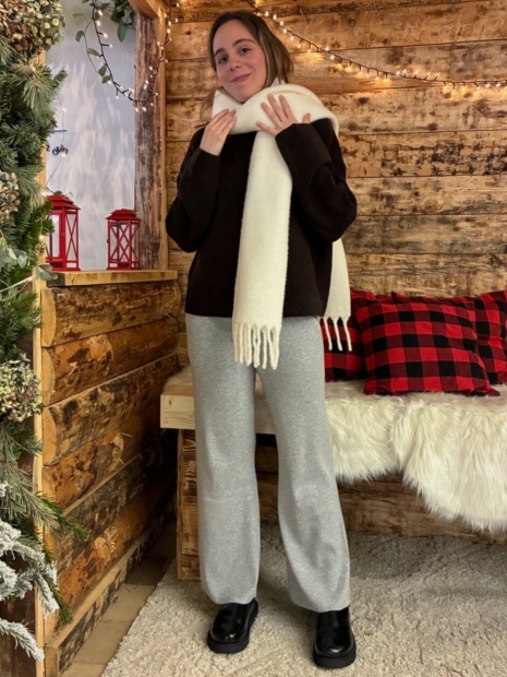 Теплый шарф Uniqlo Soufflé 1159860230 (Молочный One size)