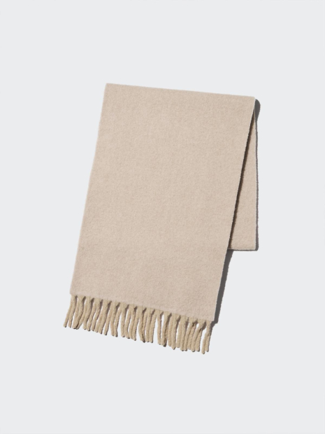 Теплый шарф Uniqlo Soufflé 1159860231 (Бежевый One size)