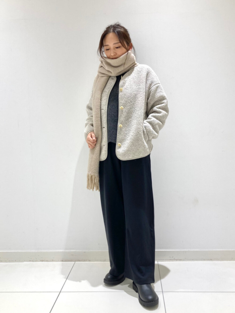 Теплый шарф Uniqlo Soufflé 1159860231 (Бежевый One size)