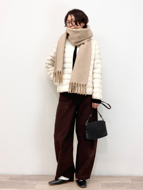 Теплый шарф Uniqlo Soufflé 1159860231 (Бежевый One size)