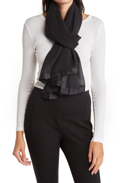 Женский легкий шарф Calvin Klein 1161422226 (Черный One size)