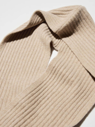 В'язаний шарф з капюшоном UNIQLO в рубчик 1159854568 (Бежевий One size)