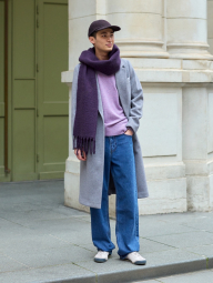 Теплий шарф Uniqlo Soufflé 1159856509 (Фіолетовий One size)