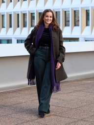 Теплий шарф Uniqlo Soufflé 1159856509 (Фіолетовий One size)