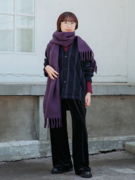 Теплий шарф Uniqlo Soufflé 1159856509 (Фіолетовий One size)