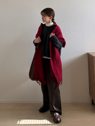 Теплый шарф Uniqlo Souffle 1159857637 (Красный One size)