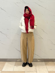 Теплый шарф Uniqlo Souffle 1159857637 (Красный One size)