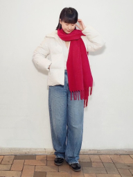 Теплый шарф Uniqlo Souffle 1159857637 (Красный One size)