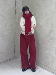 Теплый шарф Uniqlo Souffle 1159857637 (Красный One size)