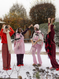 Теплый женский шарф Victoria's Secret 1159857749 (Красный One size)