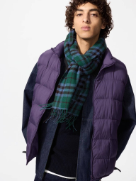 Шарф HEATTECH Uniqlo з принтом у клітку 1159859496 (Зелений One size)