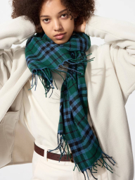 Шарф HEATTECH Uniqlo з принтом у клітку 1159859496 (Зелений One size)